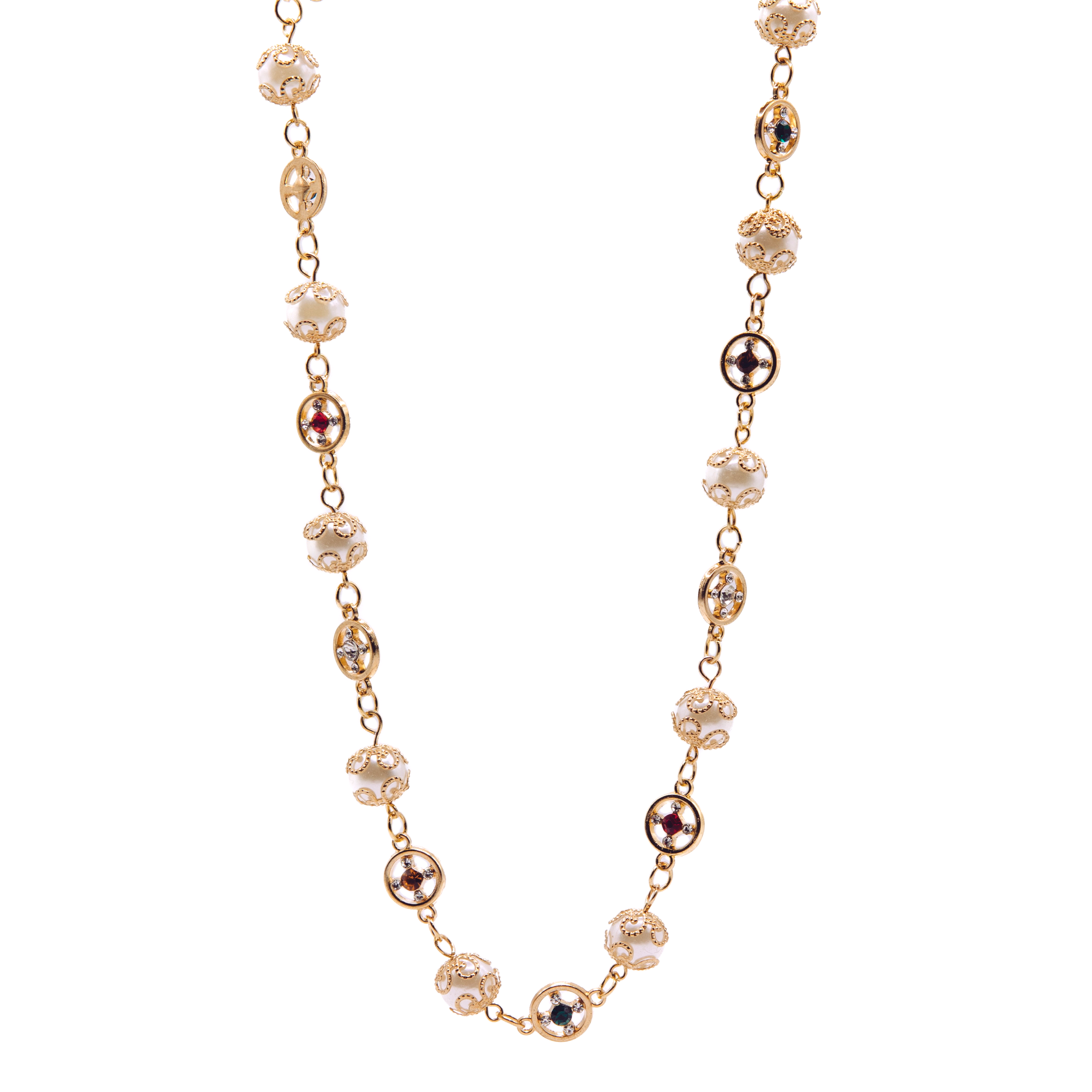 Luminary stack gold pearl station chain — pre-set layered necklace by STXCKD