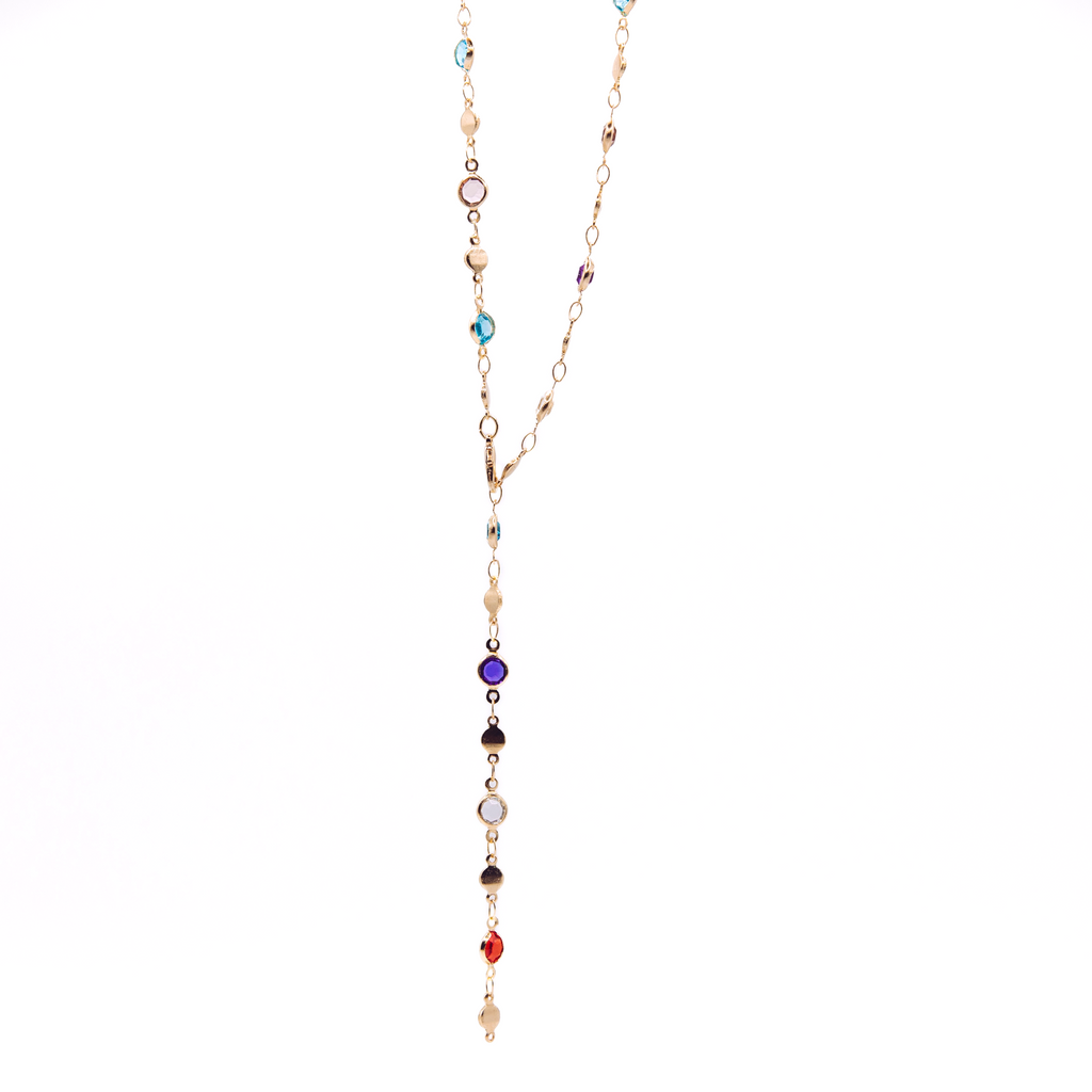 Luminary stack gold Y-chain drop — pre-set statement necklace by STXCKD