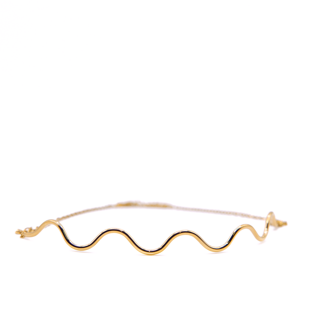 Muse stack gold wavy bar chain — pre-set layered necklace by STXCKD